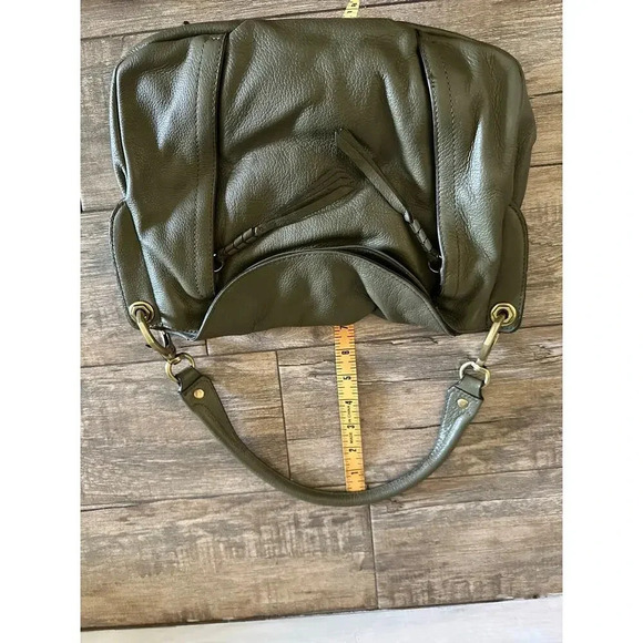 Oryany Olive Green Pebbled Leather Shoulder Fold Over Hobo Handbag - Picture 5 of 11